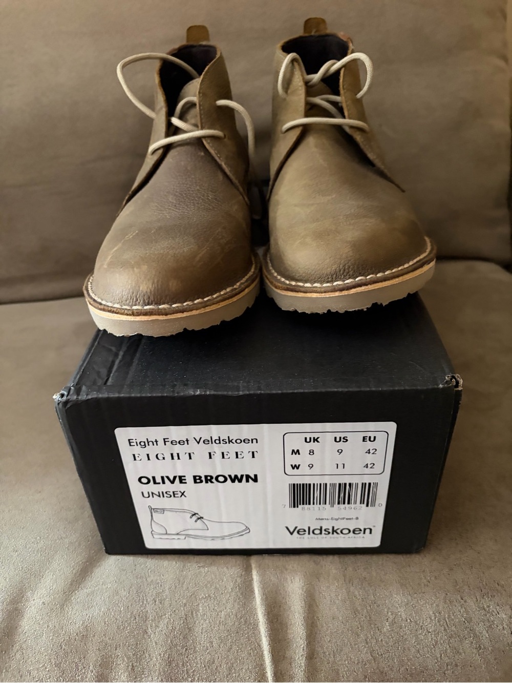 Veldskoen Eight Feet Men's Olive Brown Leather Chukka Boots - size 9 - Picture 4 of 10